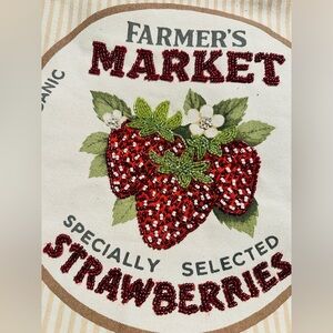 Canvas Strawberry Farmers Market Tote Bag 🍓